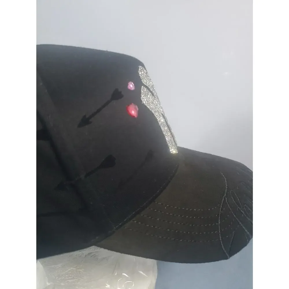 31 Hats Thirty One NY Lovestruck Snapback Hat Black Valentine Sweethearts New